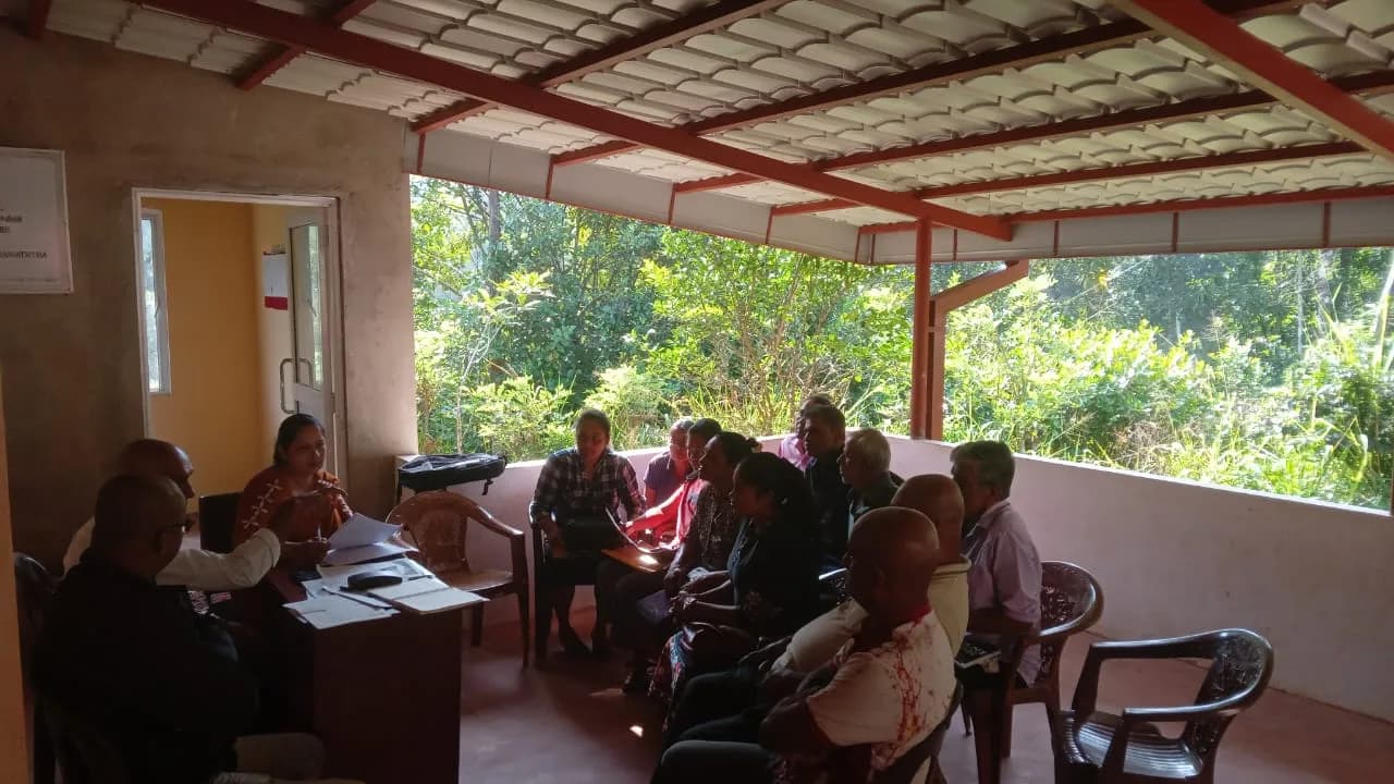 Community gathering during a project event